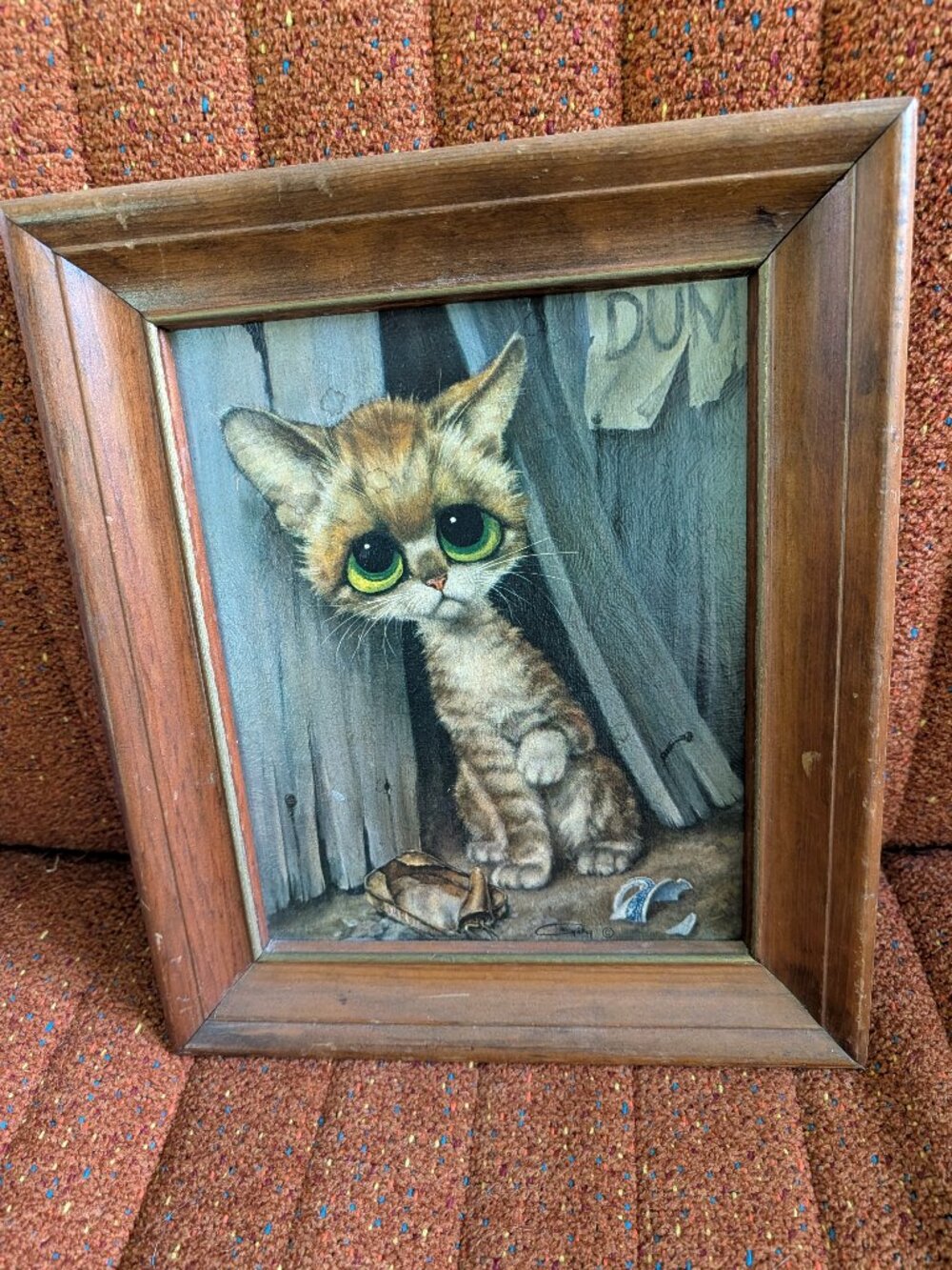 Vintage Big Eyed Kitten MCM Art by Gig